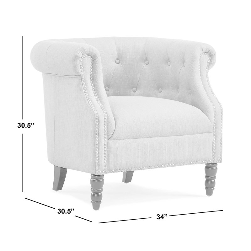 Three Posts™ Huntingdon Upholstered Chesterfield Chair & Reviews Wayfair